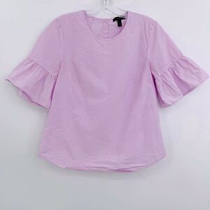 J. Crew ruffle sleeve boxy button back top